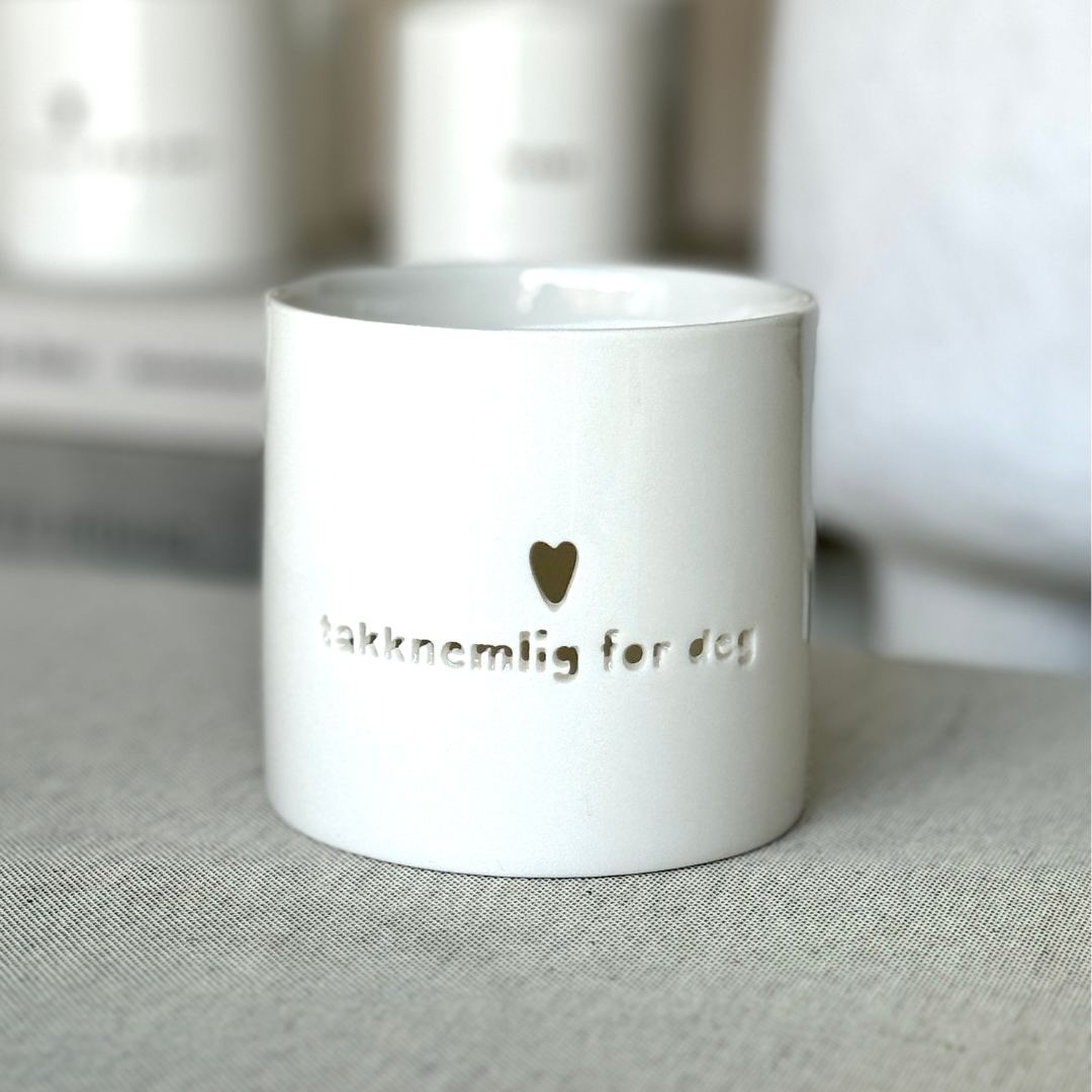 sögne hvit t-lysholder takknemlig medium