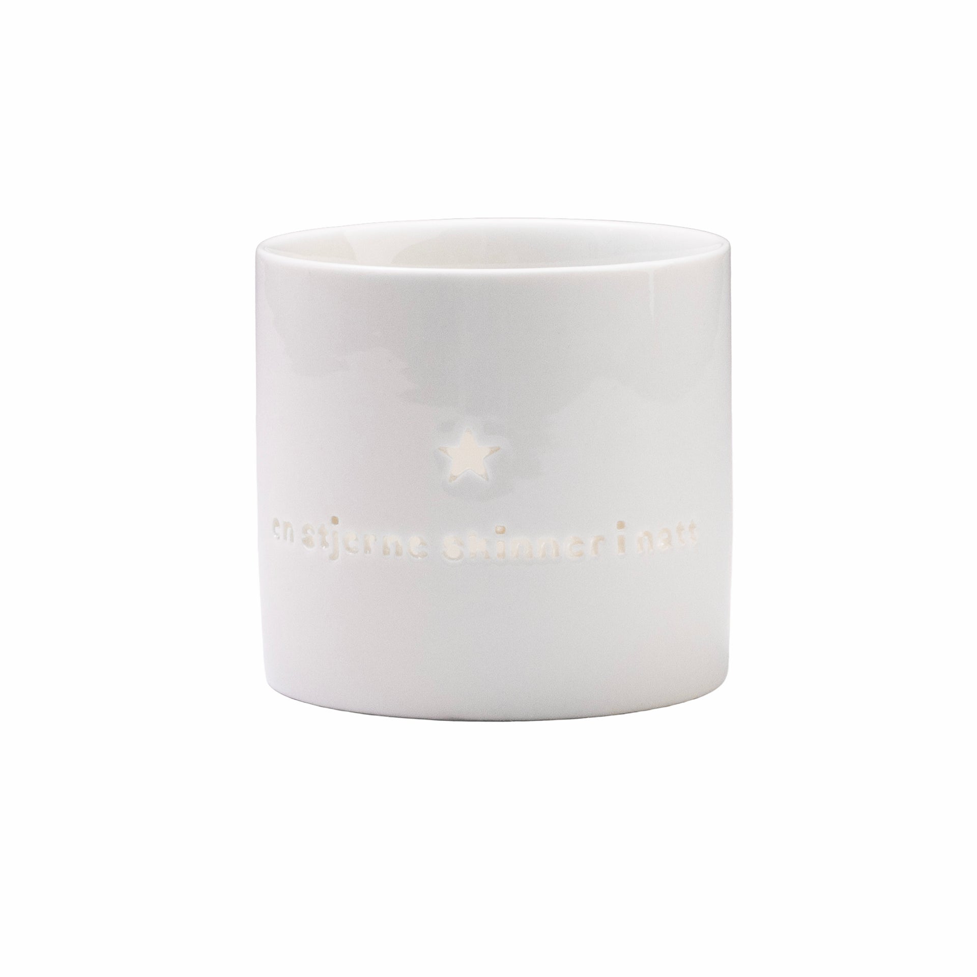 sögne white t-lysholder medium "en stjerne skinner"