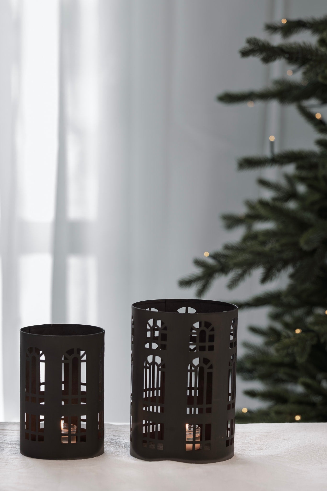 sögne window metal candle holder brown s/2pc