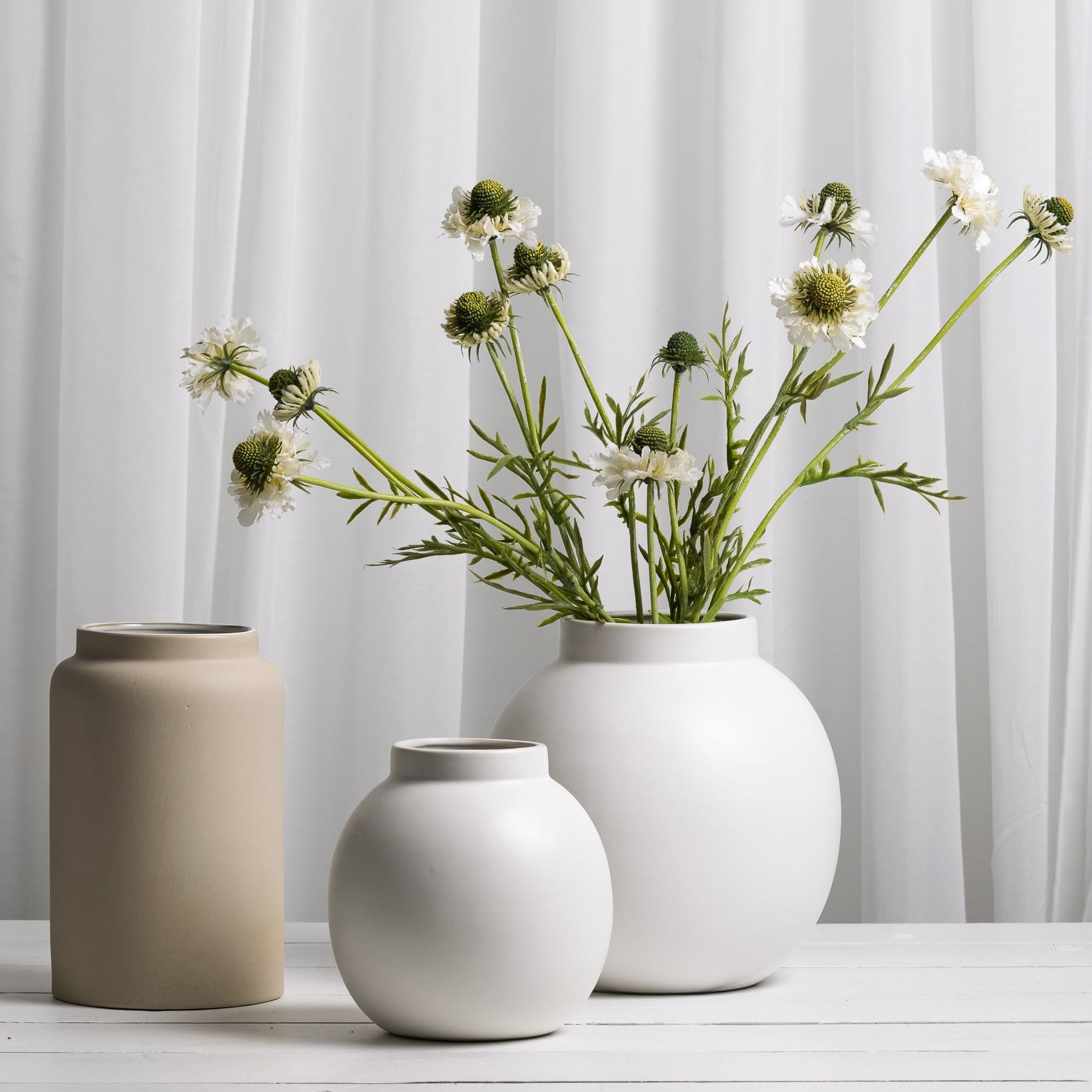 sögne nora vase beige 22 cm