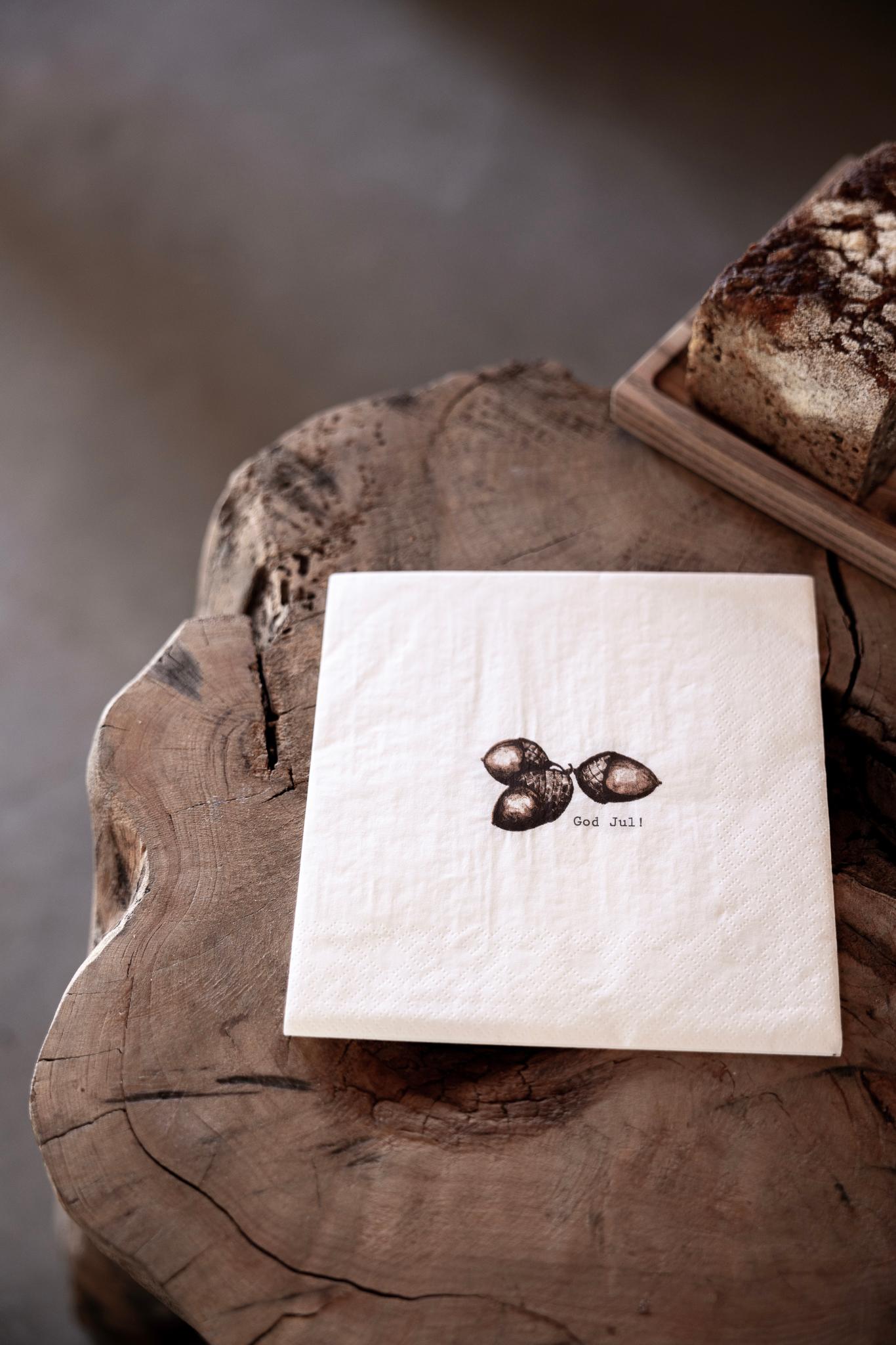 sögne paper napkin lunch Christmas nuts with text