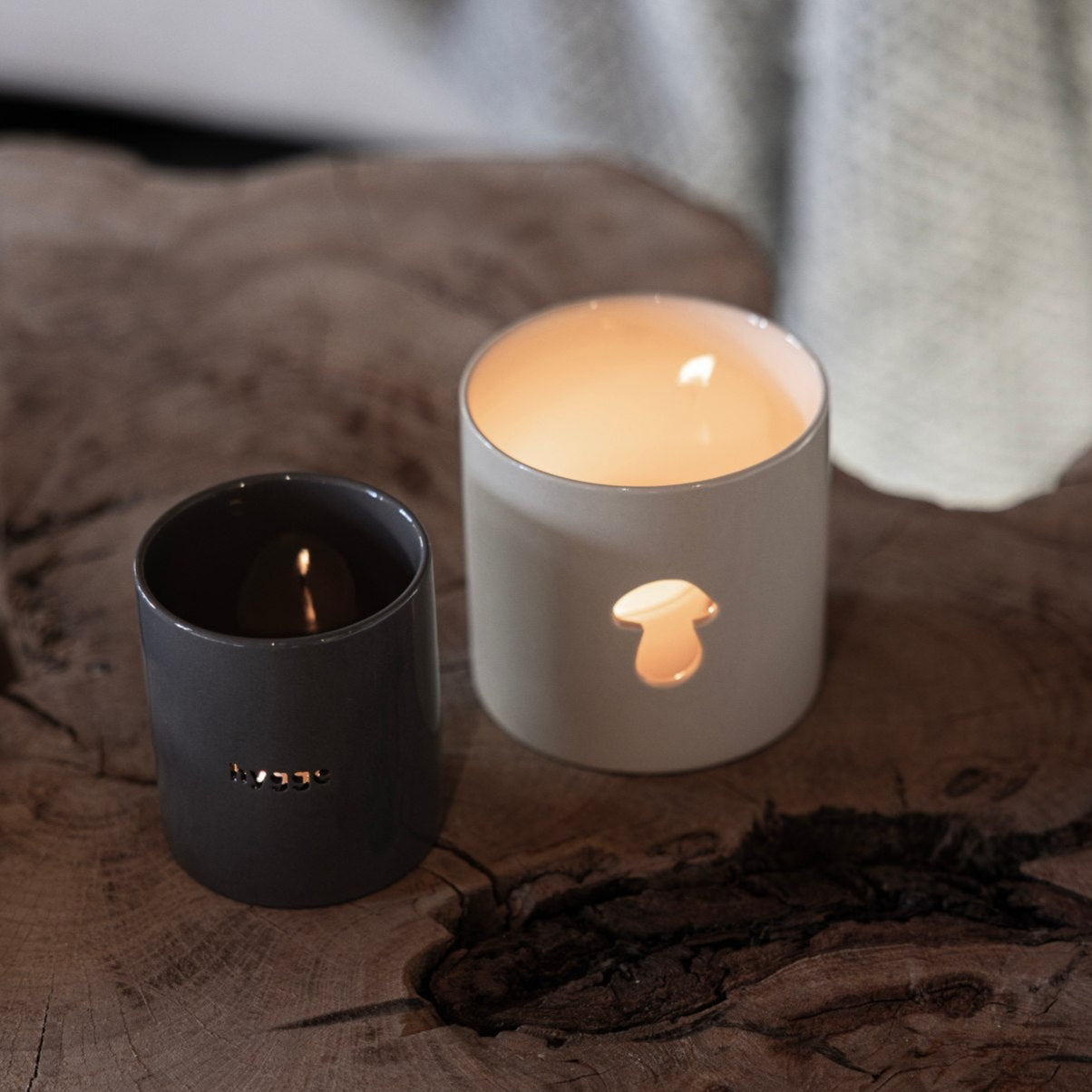 sögne beige t-lysholder sopp medium