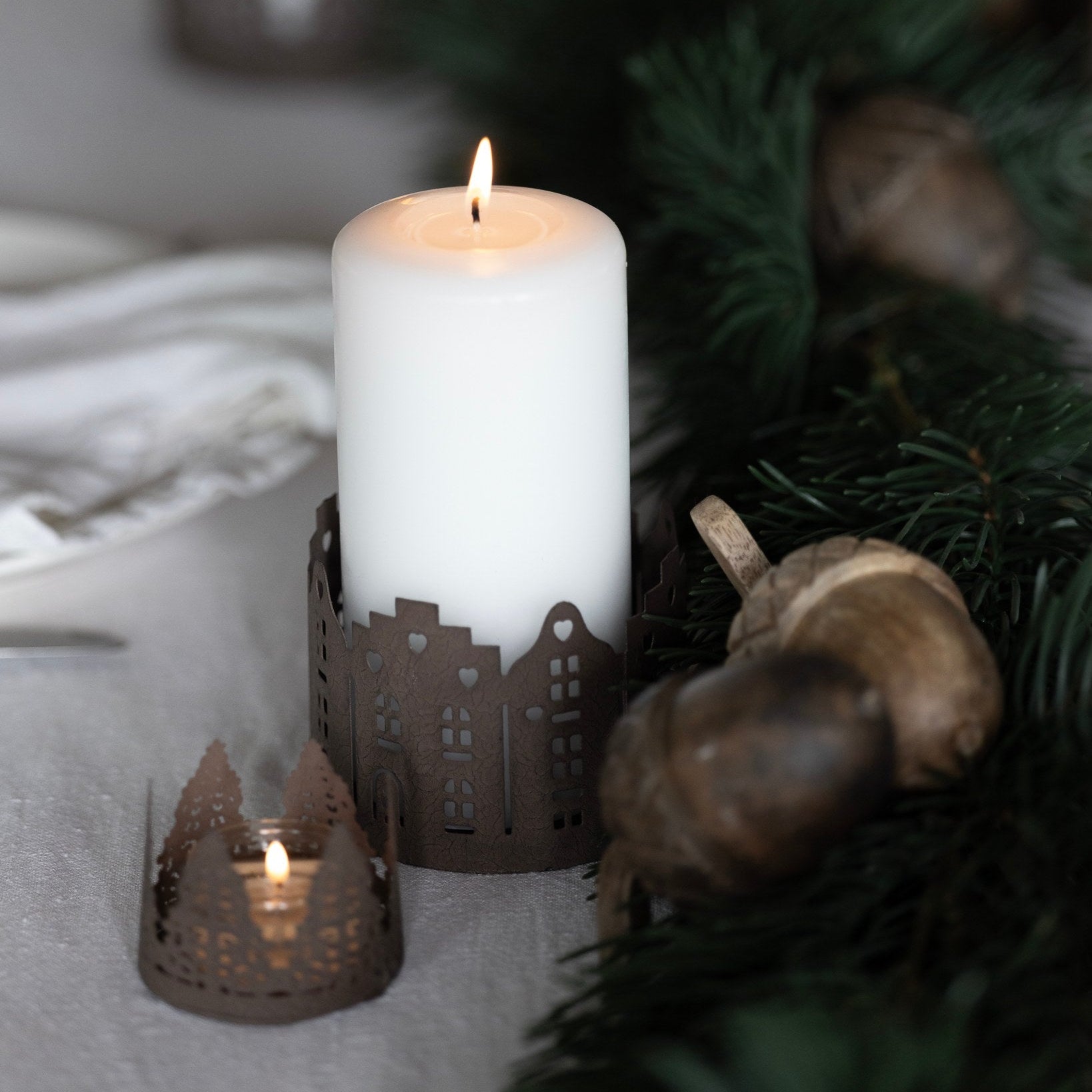 sögne candle holder metal trees small