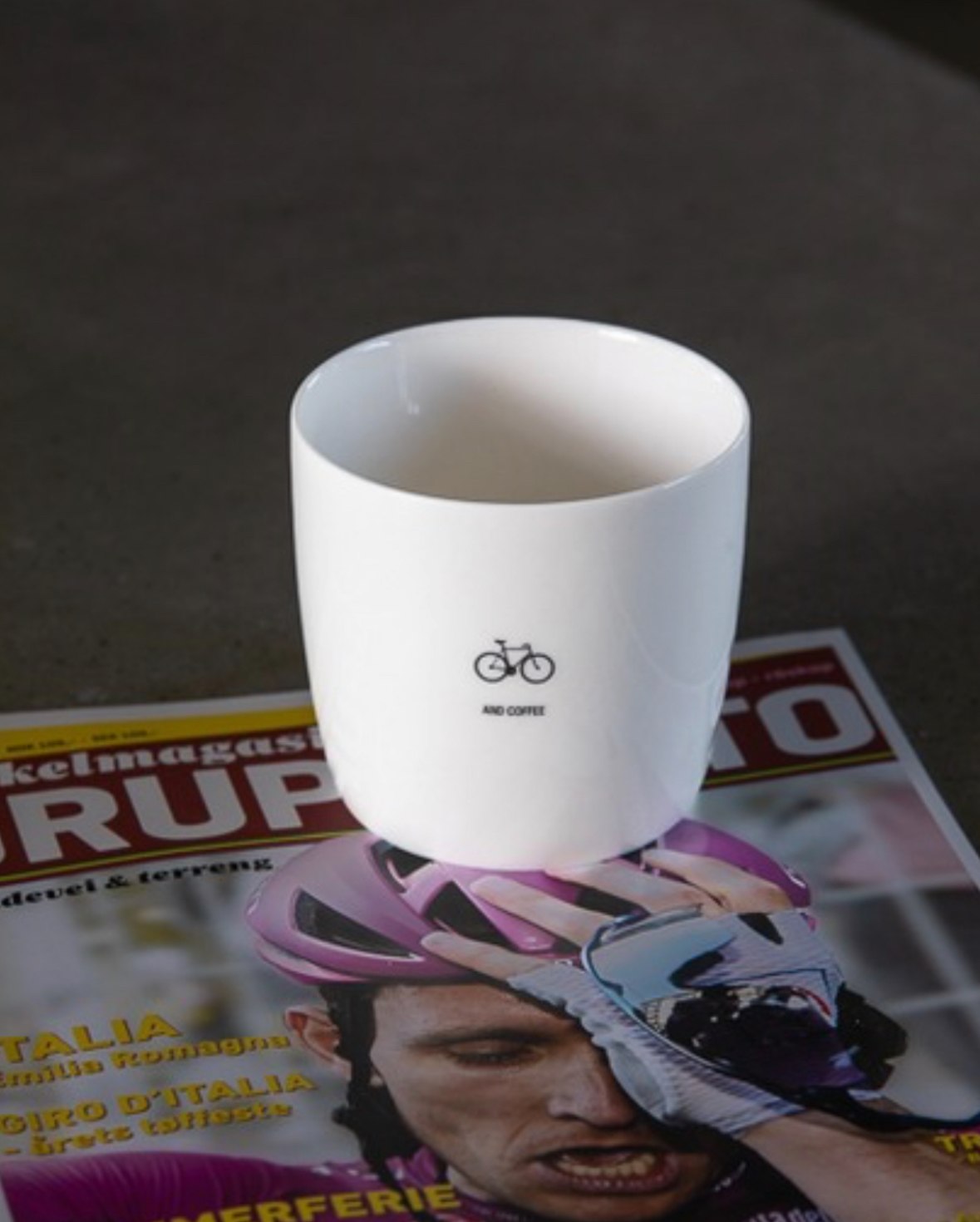sögne mug white ikon sykkel