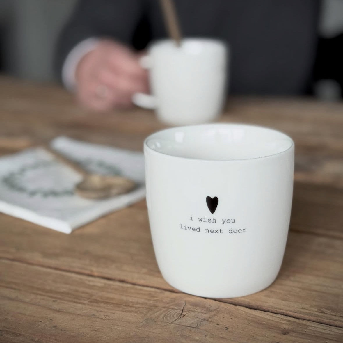 sögne mug white i wish you lived next door