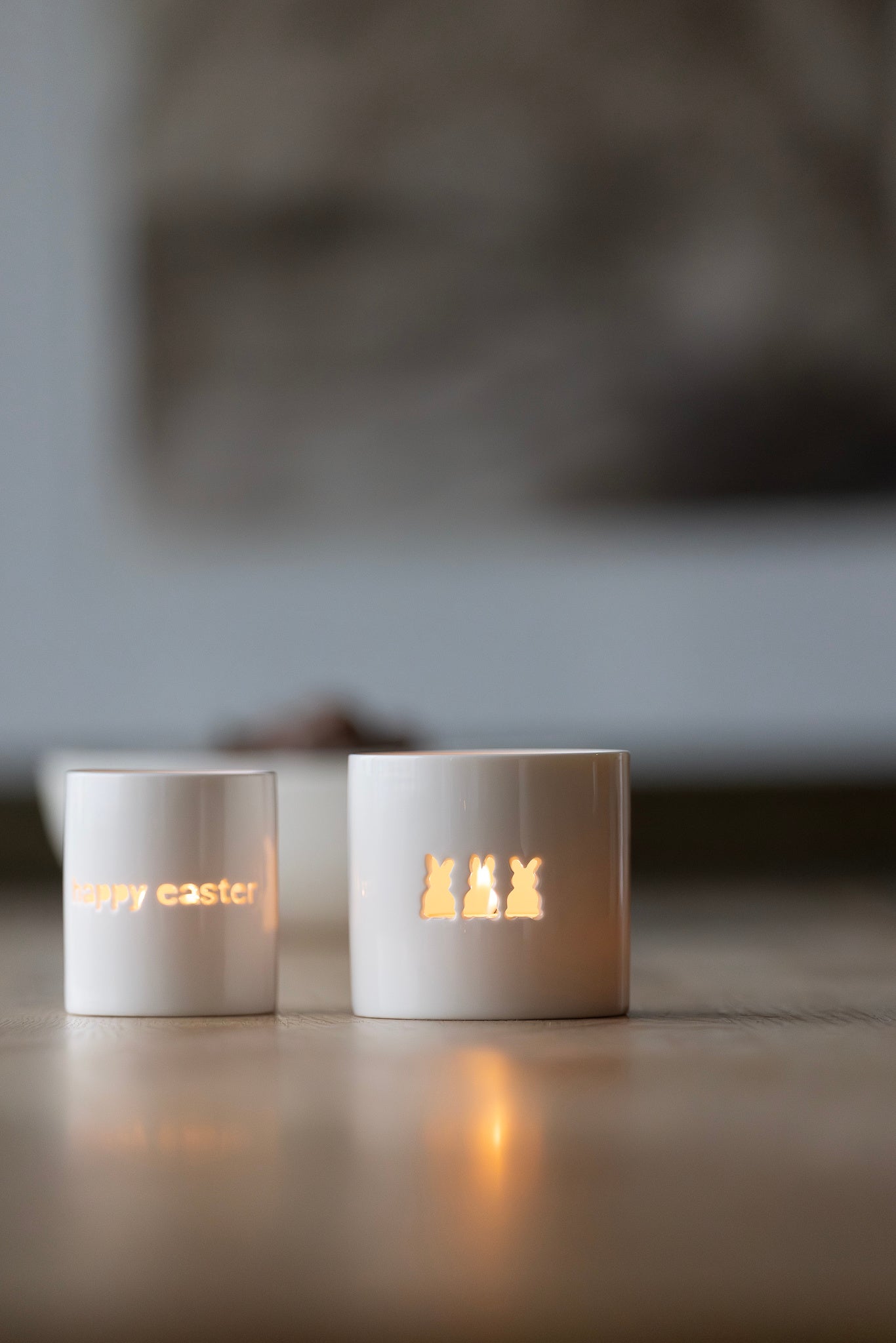 sögne hvit t-lysholder easter bunnies medium