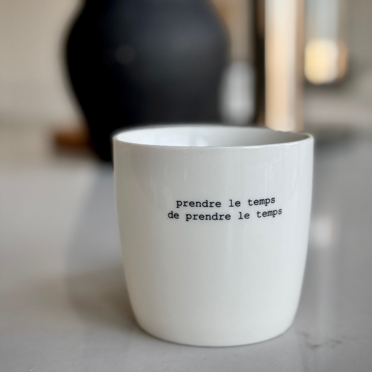 sögne mug white prendre le temps