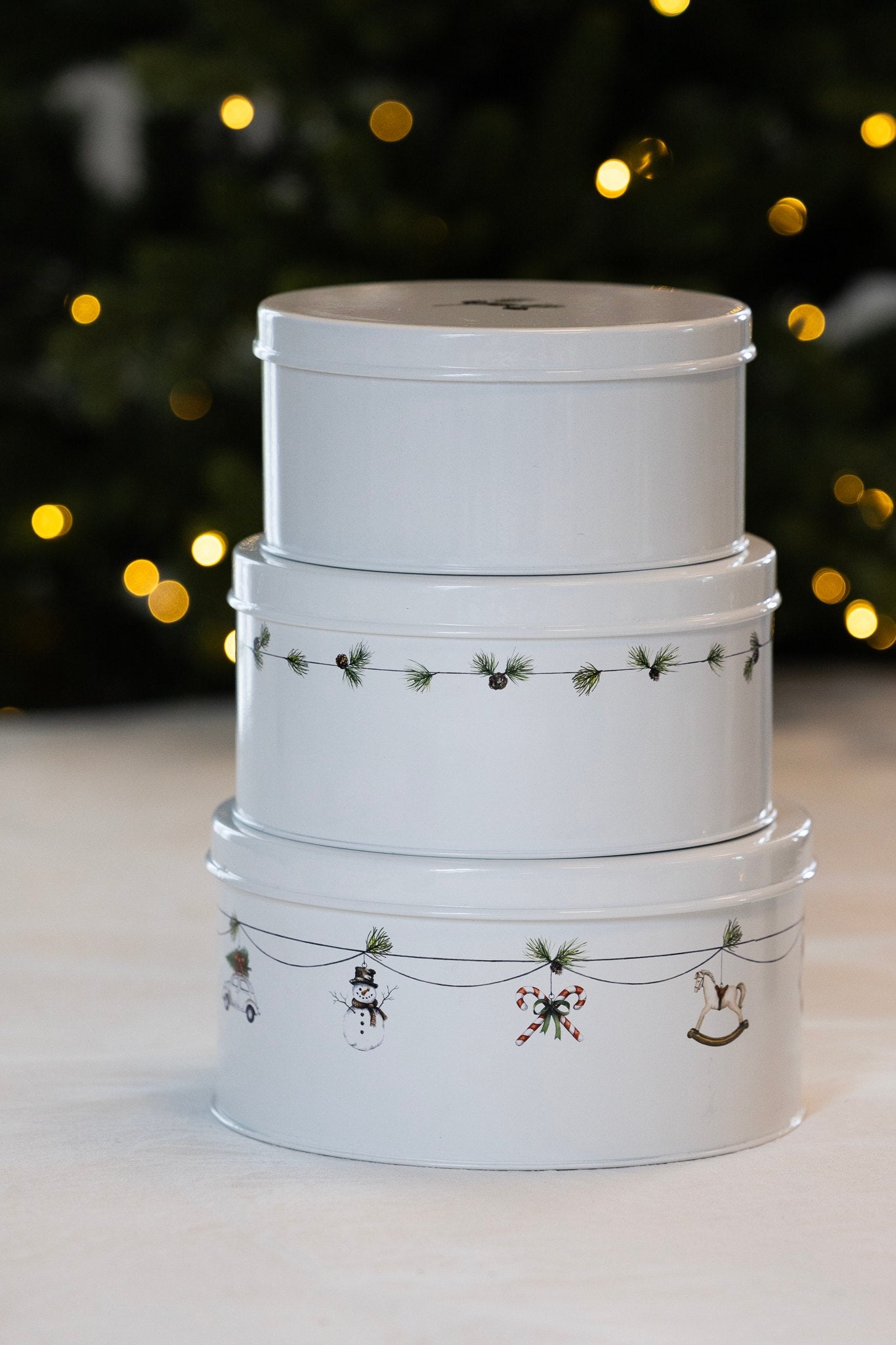 sögne cake box white christmas set of 3