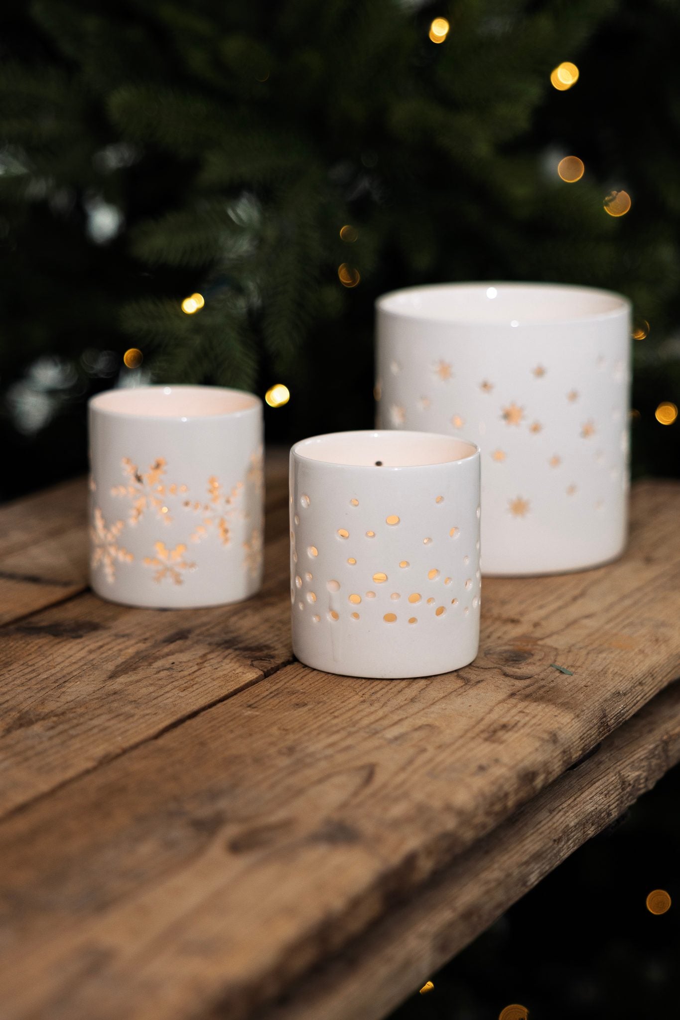 sögne white t-light holder stars large