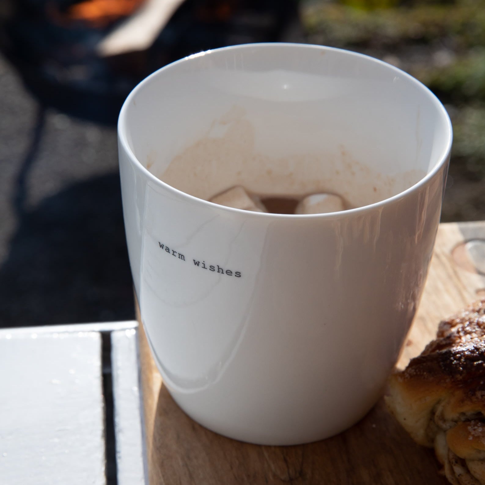 sögne mug white big  warm wishes