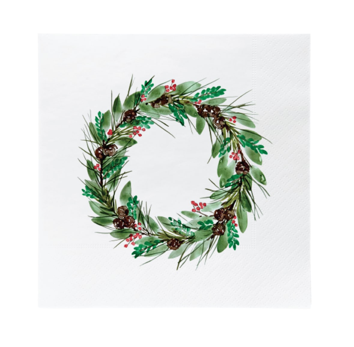 sögne paper napkin lunch Christmas wreath green